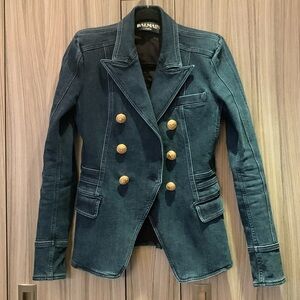 Balmain denim blazer jacket size 38